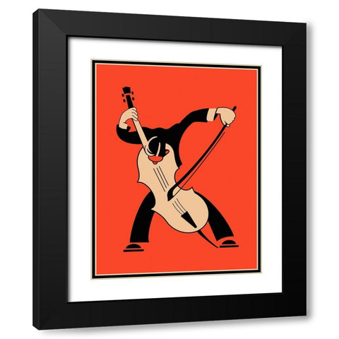 The Cello  Black Modern Wood Framed Art Print with Double Matting by Rogan, Mark