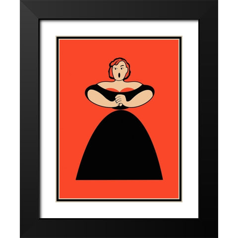 The Singer  Black Modern Wood Framed Art Print with Double Matting by Rogan, Mark