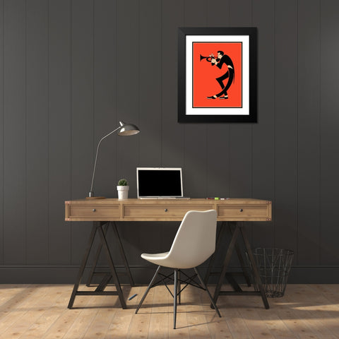 The Trumpet  Black Modern Wood Framed Art Print with Double Matting by Rogan, Mark