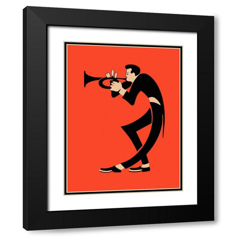 The Trumpet  Black Modern Wood Framed Art Print with Double Matting by Rogan, Mark