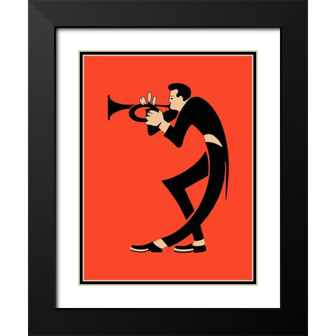 The Trumpet  Black Modern Wood Framed Art Print with Double Matting by Rogan, Mark