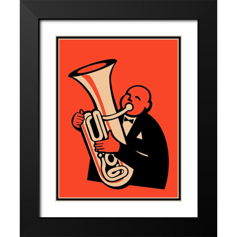 The Tuba  Black Modern Wood Framed Art Print with Double Matting by Rogan, Mark