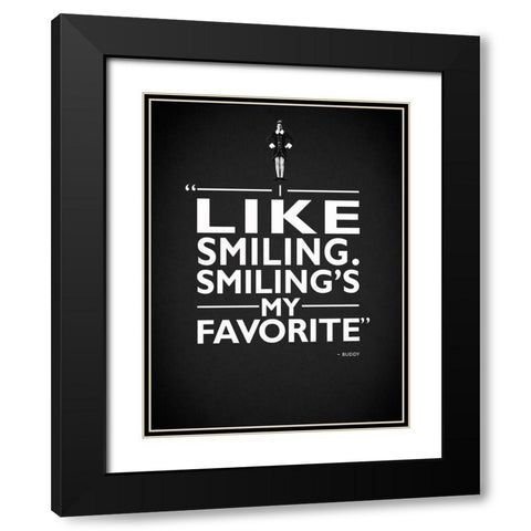 Elf Smiling Black Modern Wood Framed Art Print with Double Matting by Rogan, Mark