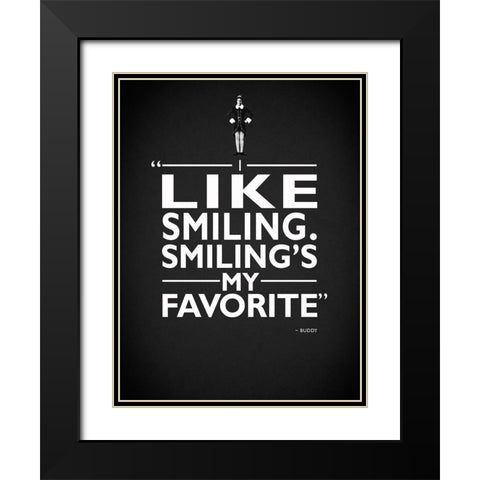 Elf Smiling Black Modern Wood Framed Art Print with Double Matting by Rogan, Mark