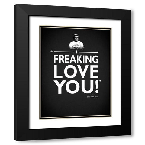 I Love You Black Modern Wood Framed Art Print with Double Matting by Rogan, Mark