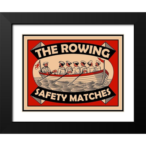 Rowing Safety Matches Black Modern Wood Framed Art Print with Double Matting by Rogan, Mark