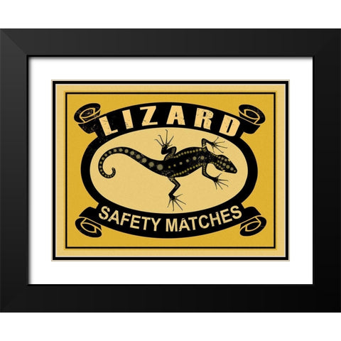 Lizard Safety Matches Black Modern Wood Framed Art Print with Double Matting by Rogan, Mark