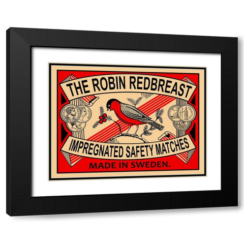 Robin Matches Black Modern Wood Framed Art Print with Double Matting by Rogan, Mark