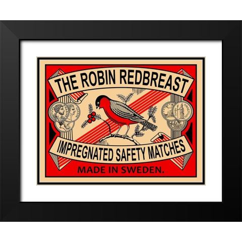 Robin Matches Black Modern Wood Framed Art Print with Double Matting by Rogan, Mark