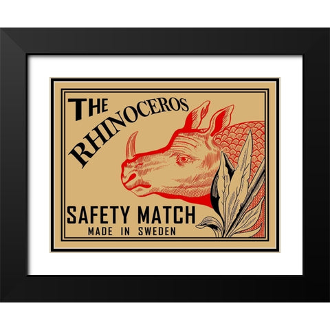 Rhino Matches Black Modern Wood Framed Art Print with Double Matting by Rogan, Mark