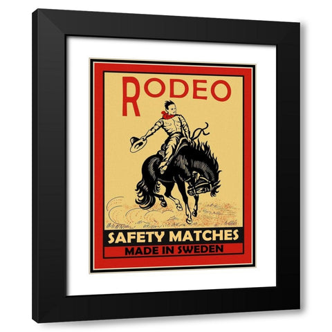 Rodeo Safety Matches Black Modern Wood Framed Art Print with Double Matting by Rogan, Mark