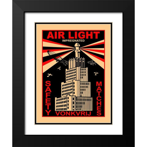 Air Light Matches Black Modern Wood Framed Art Print with Double Matting by Rogan, Mark