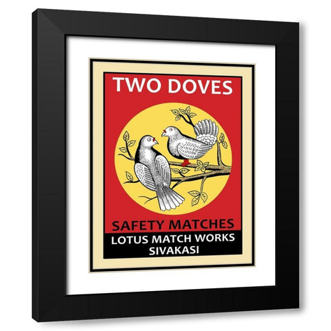 Two Doves Black Modern Wood Framed Art Print with Double Matting by Rogan, Mark