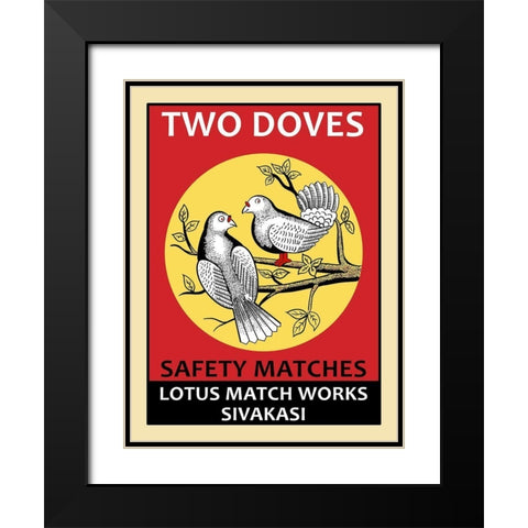Two Doves Black Modern Wood Framed Art Print with Double Matting by Rogan, Mark