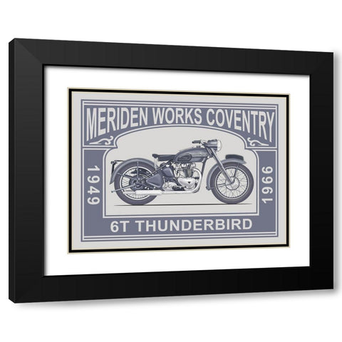 6T Thunderbird Meriden Works Black Modern Wood Framed Art Print with Double Matting by Rogan, Mark