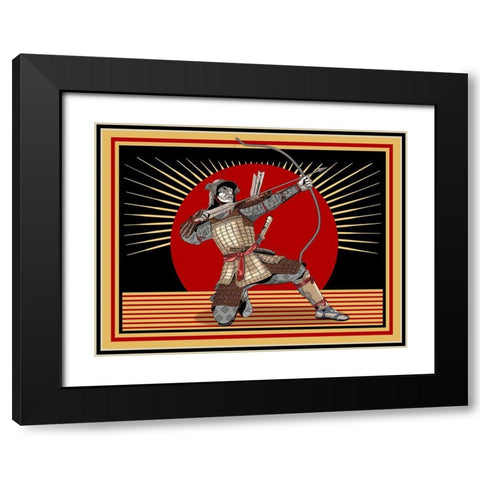 The Samurai Black Modern Wood Framed Art Print with Double Matting by Rogan, Mark