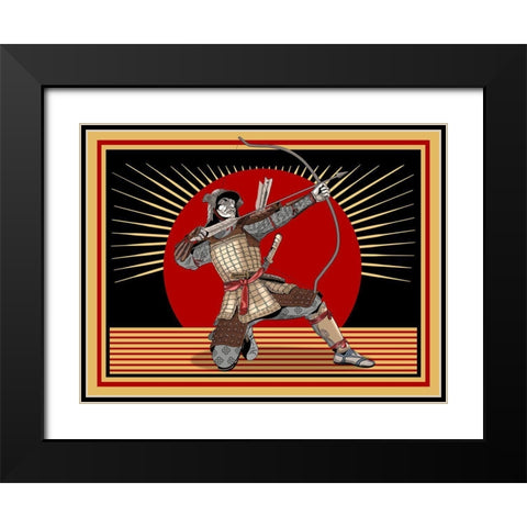 The Samurai Black Modern Wood Framed Art Print with Double Matting by Rogan, Mark