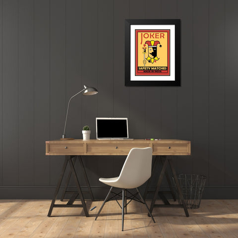 Joker Matches Black Modern Wood Framed Art Print with Double Matting by Rogan, Mark