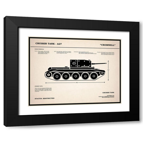Cromwell A27 Tank Black Modern Wood Framed Art Print with Double Matting by Rogan, Mark