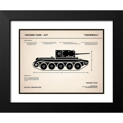 Cromwell A27 Tank Black Modern Wood Framed Art Print with Double Matting by Rogan, Mark