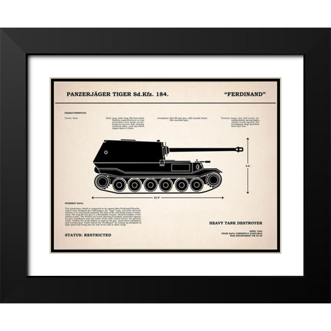Ferdinand Tank Destroyer Black Modern Wood Framed Art Print with Double Matting by Rogan, Mark