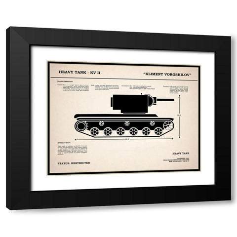 KV2 Heavy Tank Black Modern Wood Framed Art Print with Double Matting by Rogan, Mark