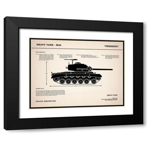 M26 Pershing Tank Black Modern Wood Framed Art Print with Double Matting by Rogan, Mark