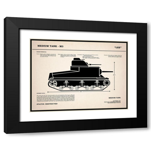 M3 Lee Tank Black Modern Wood Framed Art Print with Double Matting by Rogan, Mark