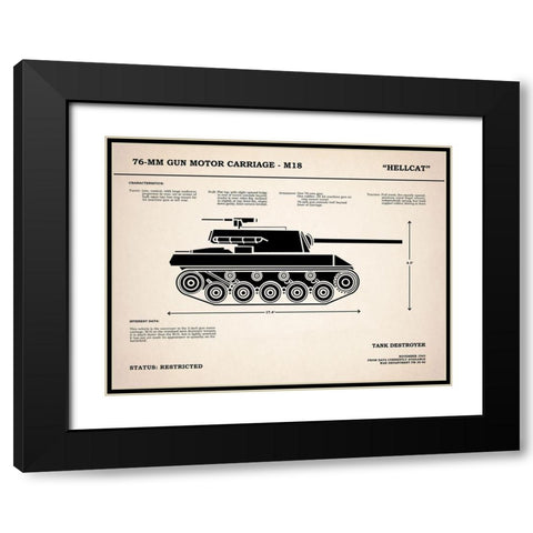 T70 76mm Gun Motor Carriage Black Modern Wood Framed Art Print with Double Matting by Rogan, Mark