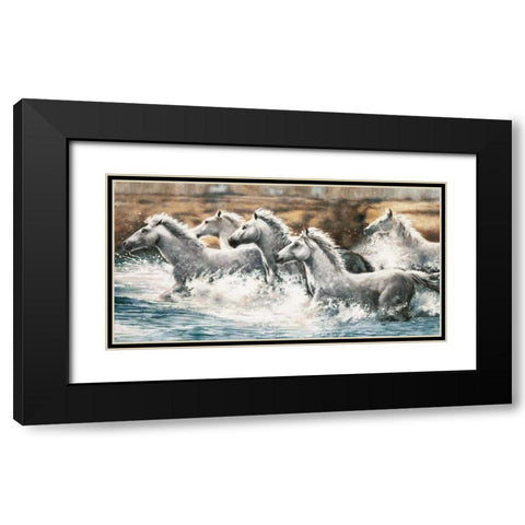Running Wild Black Modern Wood Framed Art Print with Double Matting by Steele, Ralph