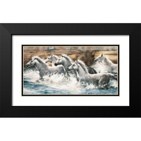Running Wild Black Modern Wood Framed Art Print with Double Matting by Steele, Ralph