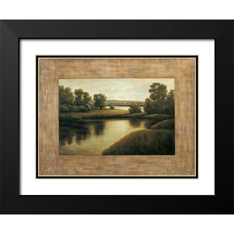 Lake View I Black Modern Wood Framed Art Print with Double Matting by Blanco, Samuel