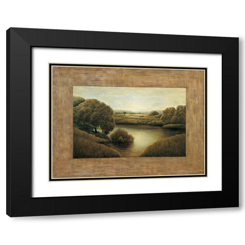 Lake View II Black Modern Wood Framed Art Print with Double Matting by Blanco, Samuel