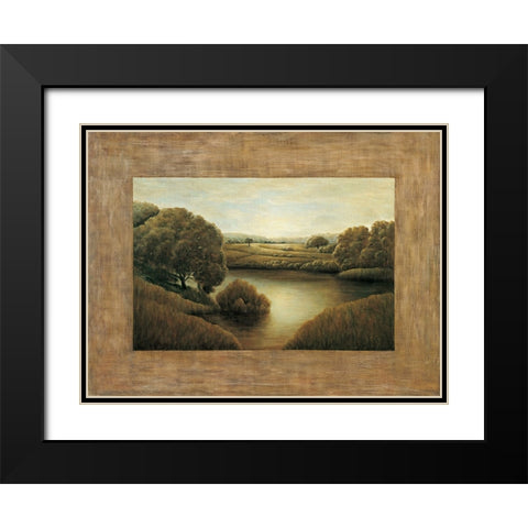 Lake View II Black Modern Wood Framed Art Print with Double Matting by Blanco, Samuel