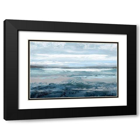 Aqua In Motion Black Modern Wood Framed Art Print with Double Matting by Messina, Jake