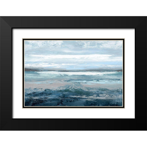 Aqua In Motion Black Modern Wood Framed Art Print with Double Matting by Messina, Jake