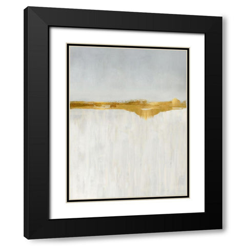Linear Gold I Black Modern Wood Framed Art Print with Double Matting by Messina, Jake