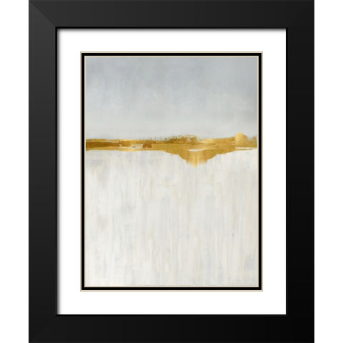 Linear Gold I Black Modern Wood Framed Art Print with Double Matting by Messina, Jake