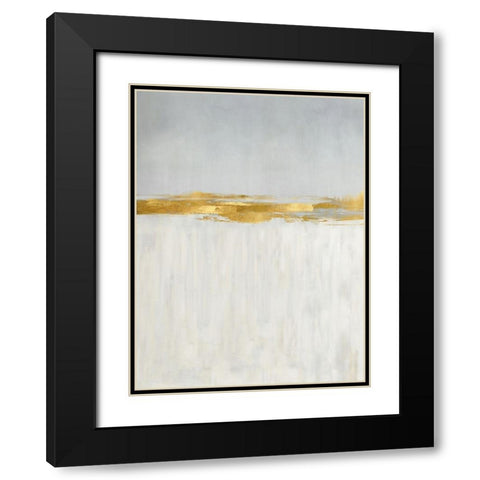 Linear Gold II Black Modern Wood Framed Art Print with Double Matting by Messina, Jake