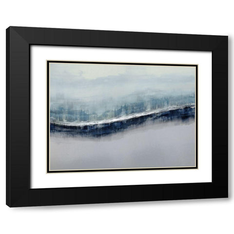 Flowing Gray Black Modern Wood Framed Art Print with Double Matting by Messina, Jake