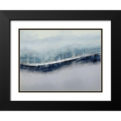 Flowing Gray Black Modern Wood Framed Art Print with Double Matting by Messina, Jake