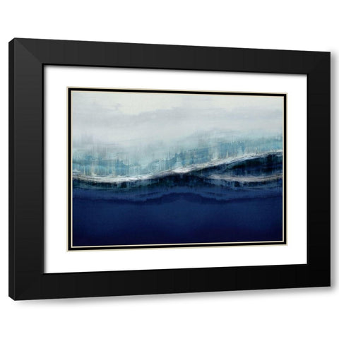 Ascending Indigo Black Modern Wood Framed Art Print with Double Matting by Messina, Jake