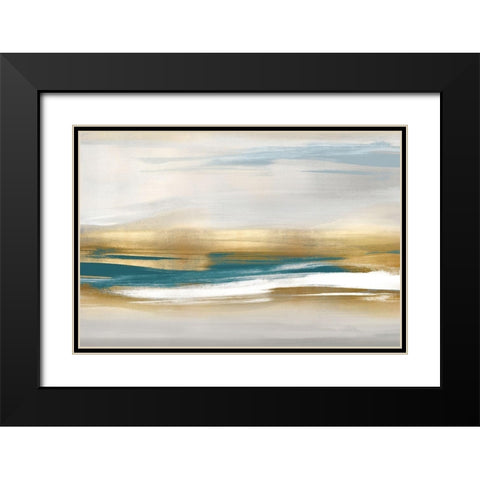 Gold Rush Teal I Black Modern Wood Framed Art Print with Double Matting by Messina, Jake