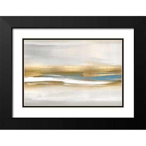 Highlight Gold and Teal I Black Modern Wood Framed Art Print with Double Matting by Messina, Jake