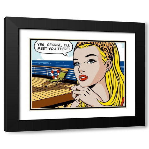 Yes-George Black Modern Wood Framed Art Print with Double Matting by Sheila B.