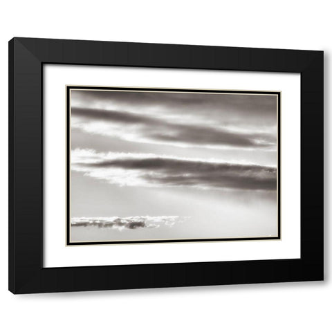 Black and white cloud formatio Black Modern Wood Framed Art Print with Double Matting by Plank, Savanah
