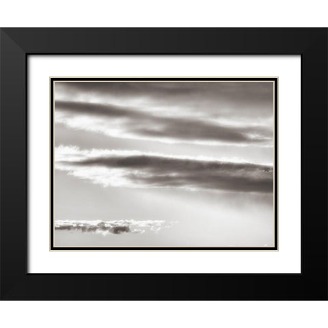 Black and white cloud formatio Black Modern Wood Framed Art Print with Double Matting by Plank, Savanah