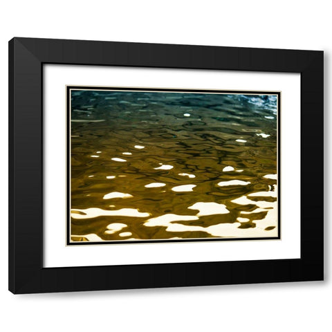 Water Reflections Black Modern Wood Framed Art Print with Double Matting by Plank, Savanah