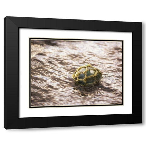Vintage glass float Black Modern Wood Framed Art Print with Double Matting by Plank, Savanah