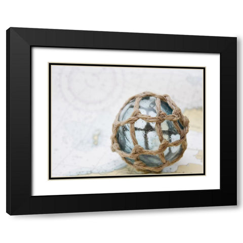 Fishing float on chart Black Modern Wood Framed Art Print with Double Matting by Plank, Savanah